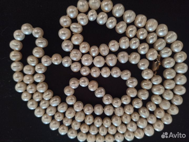 Бусы из натурального жемчуга длинные