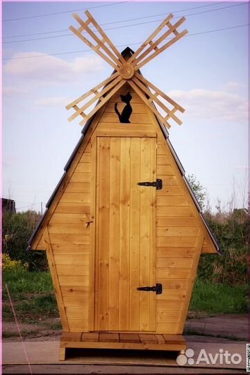 Уличный туалет деревянный ART124