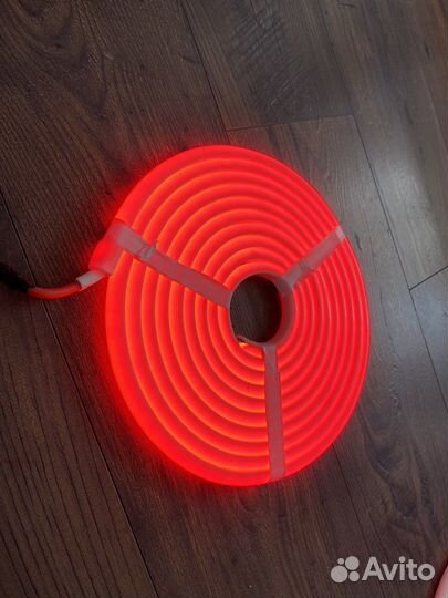 Лед лента гибкий неон 12в уличная красная