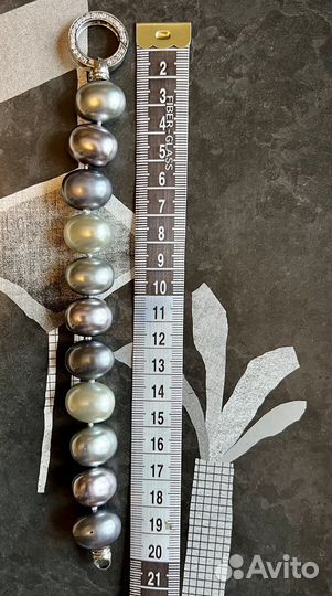 Жемчужный браслет цирконом