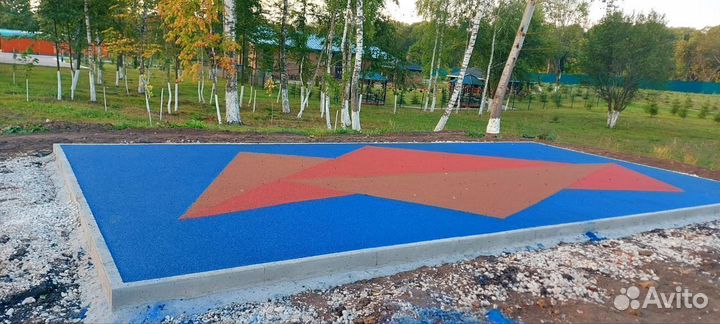 Бесшовное резиновое покрытие для спортивных площадок