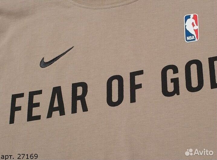 Футболка Nike Fear of God Коричневая