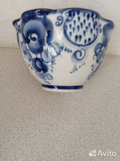 Салатник высокий гжель