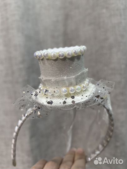 Ободок праздничный шляпка для девочки