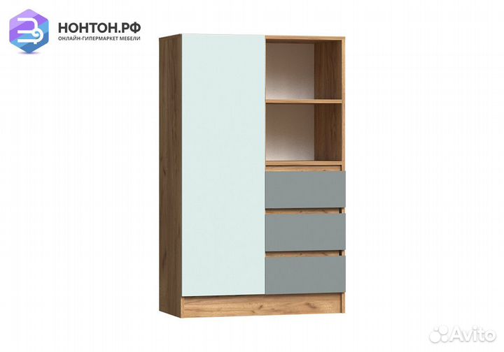 Шкаф комбинированный Челси Color мята / сумеречный