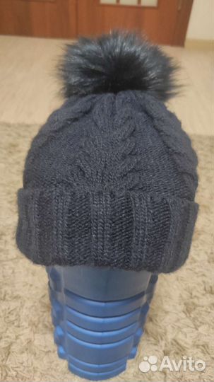 Шапка с помпоном и шарф- хомут (комплект)