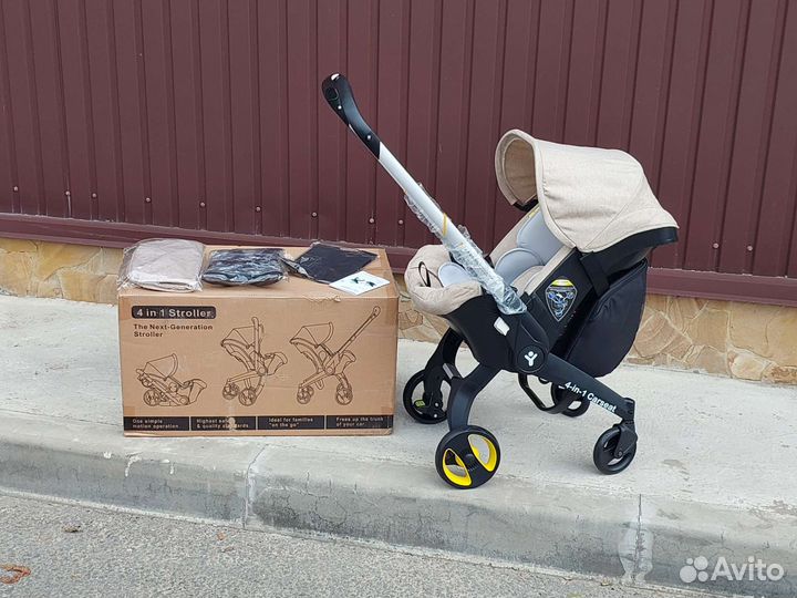 Коляска автолюлька 4в1 Новая (светло кремовый)