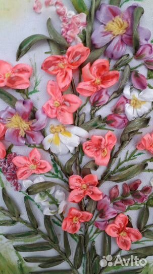 Картина вышивка лентами