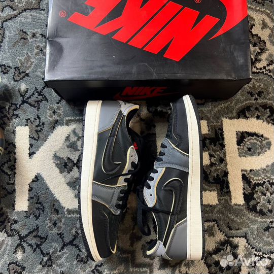 Кроссовки Jordan 1 Low OG EX Black Smoke Grey