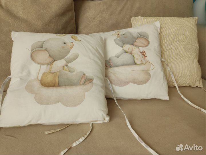 Бортики подушки 12 шт в детскую кроватку новые