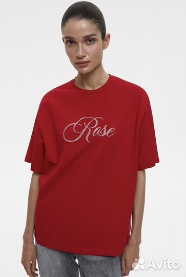 Футболка оверсайз со стразами Charmstore