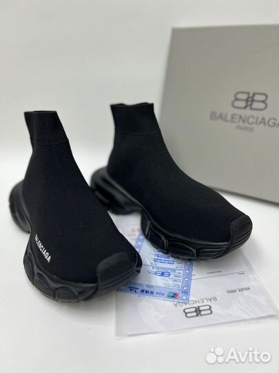 Кроссовки Balenciaga женские черные чулок