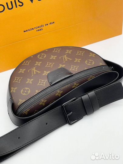 Сумка мужская Louis Vuitton LV коричневая