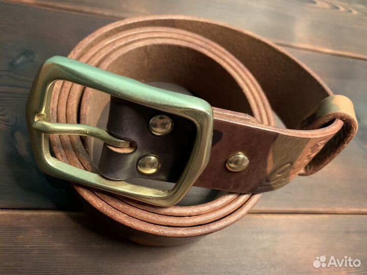 Ремень из натуральной кожи ручной работы