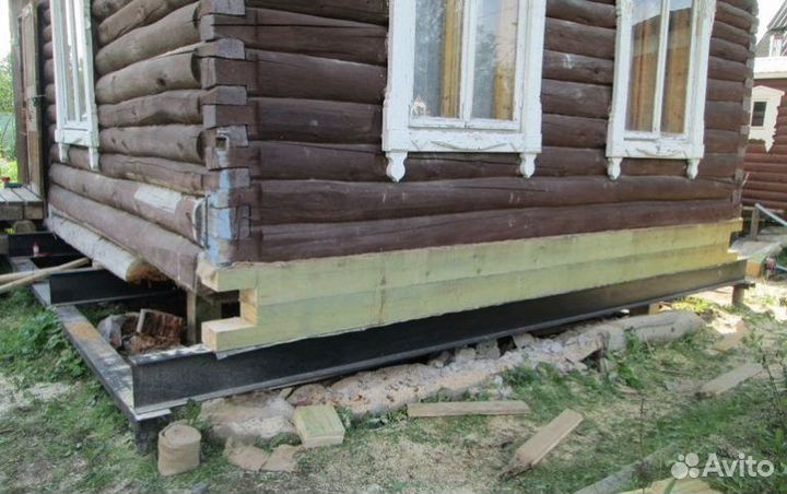 Подъем домов замена венцов