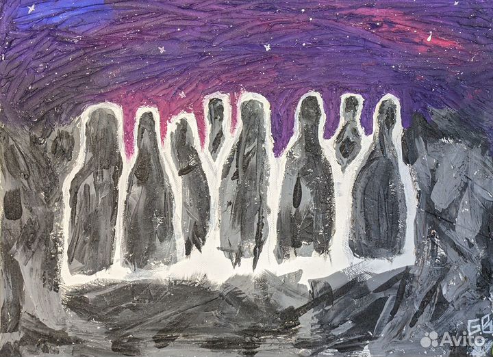 Картина акрилом на холсте. «авиарежим»