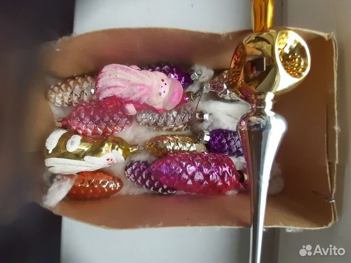 Елочные игрушки СССР стекло