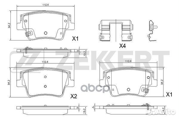 Колодки торм. диск. задн. Hyundai Santa Fe IV 18