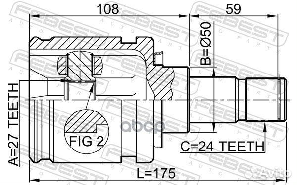 ШРУС внутренний левый 27x50x24 0111-ACV30LH Febest