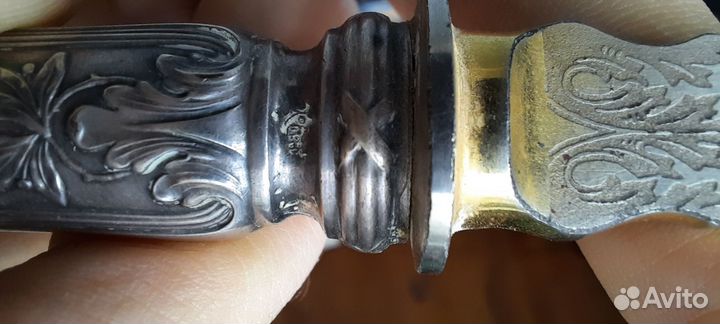 Антикварный набор столовые приборы для рыбы