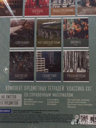 Комплект предметных тетрадей 10 штук 48 листов