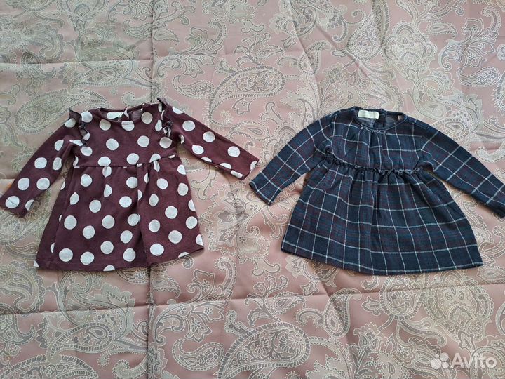 2 тёплых платья на девочку Zara baby 92