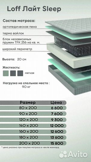 Матрас все размеры в наличии