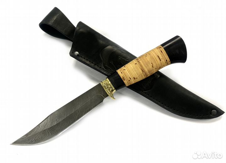 Нож для туризма и рыбалки верон 2-1, дамасская ста