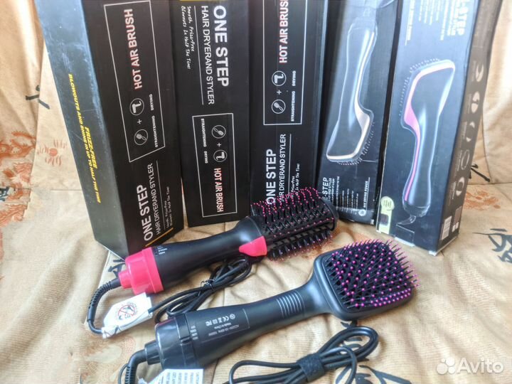Фен щетка для сушки выпрямления укладки волос 3в1
