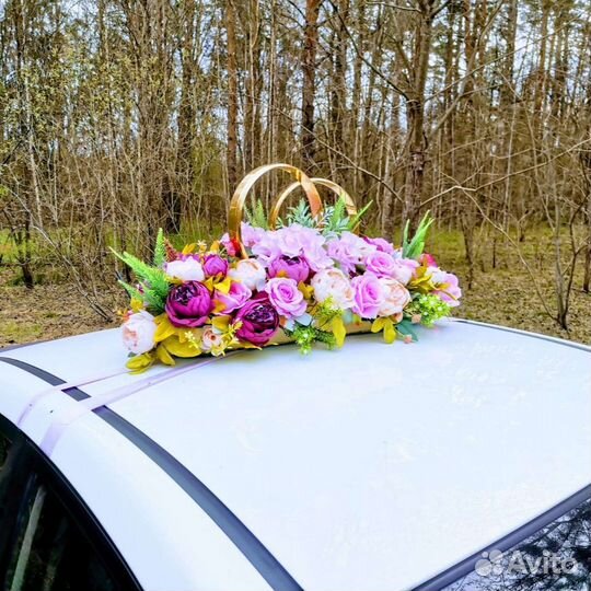 Свадебные украшения на машину