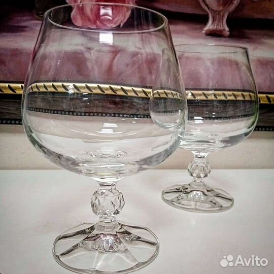 Рюмки бокалы хрусталь СССР Богемия цветное стекло