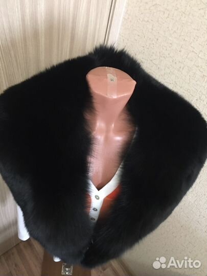 Воротник и манжеты мех/чёрный песец