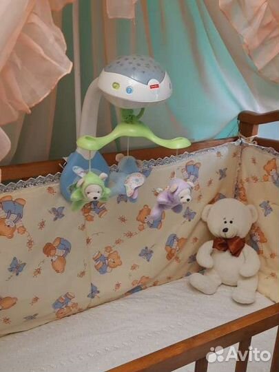 Кроватка детская массив от 0до3х+стульчик IKEA