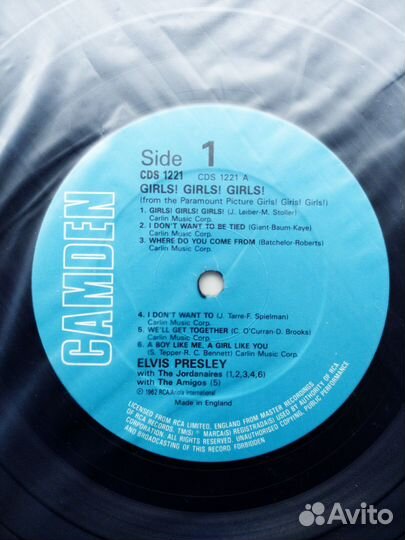 UK 1986 Elvis Presley - Girls Girls Girls Lp