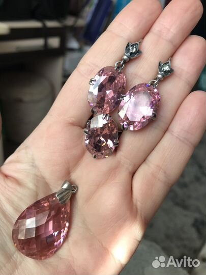 Комплект серьги, кольцо, кулон