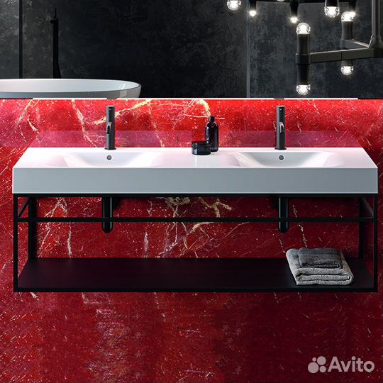 Kerasan Cento раковина двойная140х45 подвесная с