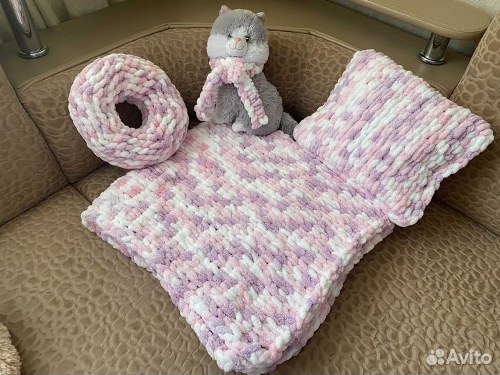 Плед детский с подушками и игрушкой