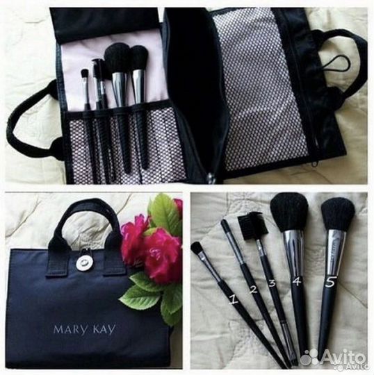 Набор кистей с косметичкой (натур.ворс)