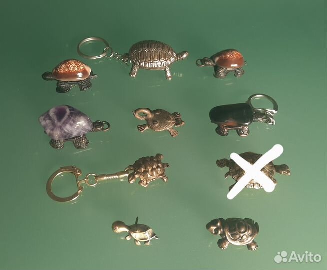Коллекция миниатюрных черепашек бронза латунь