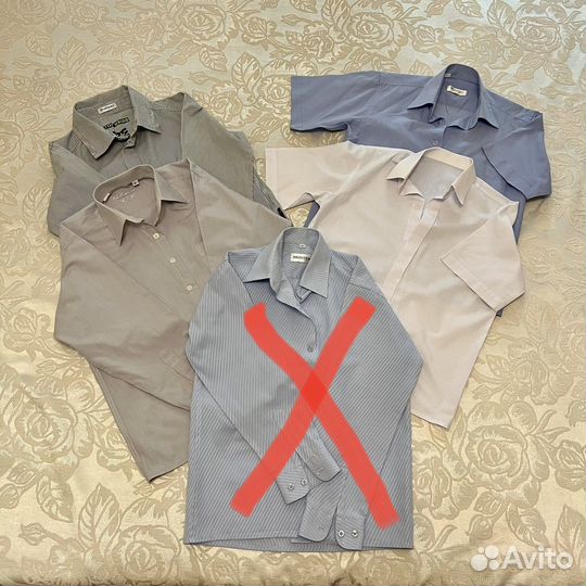 Рубашки цветные и школьные на мальчика 128-134
