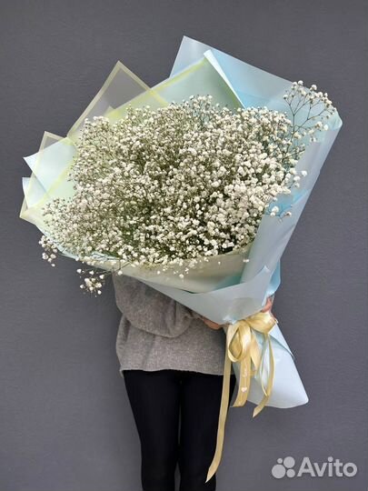Цветы гипсофила.букет гигант из гипсофил.доставка