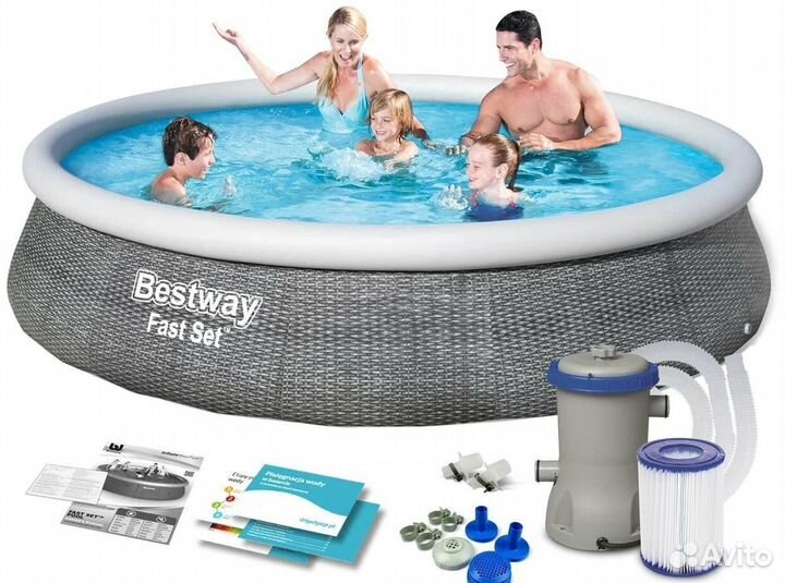 Бассейн Bestway Fast Set 57376, 396х84 см новый