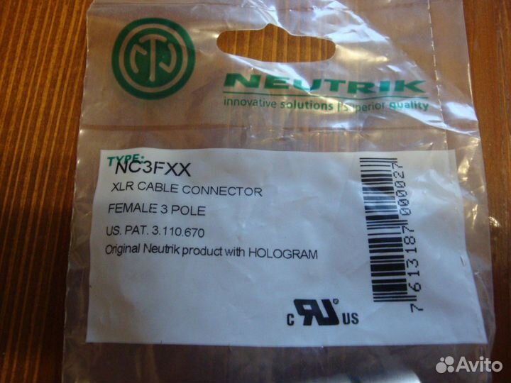 Кабельный разъем XLR Neutrik NC3FXX