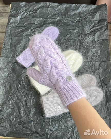 Варежки с косичкой