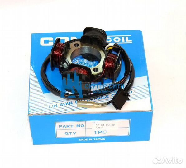 Статор генератора 2T Suzuki AD-50 4 катушки 3 конт