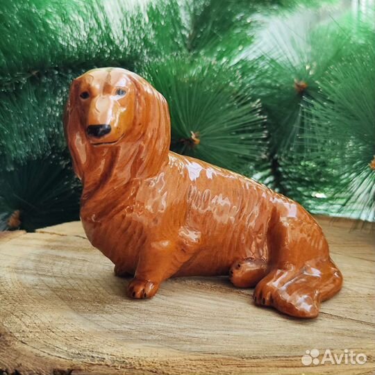 Статуэтка такса длинношерстная, керамика