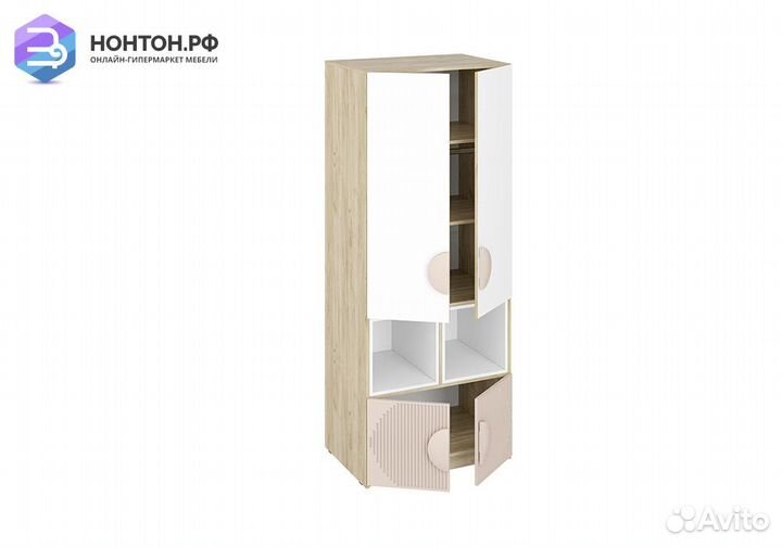 Шкаф двухдверный Мирра с полками дуб крафт серый