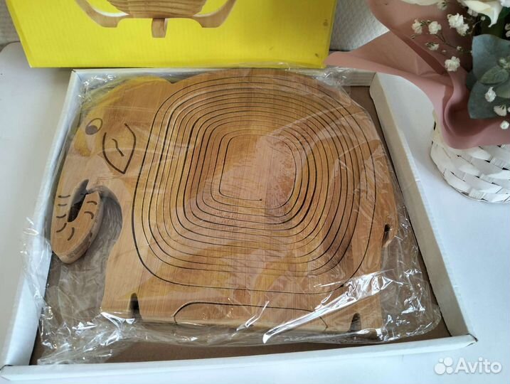 Ваза корзина для фруктов деревянная складная новая