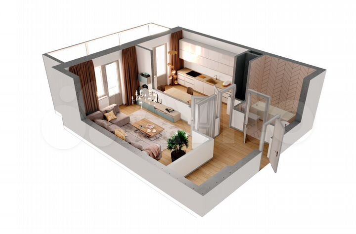 1-к. квартира, 43 м², 9/19 эт.