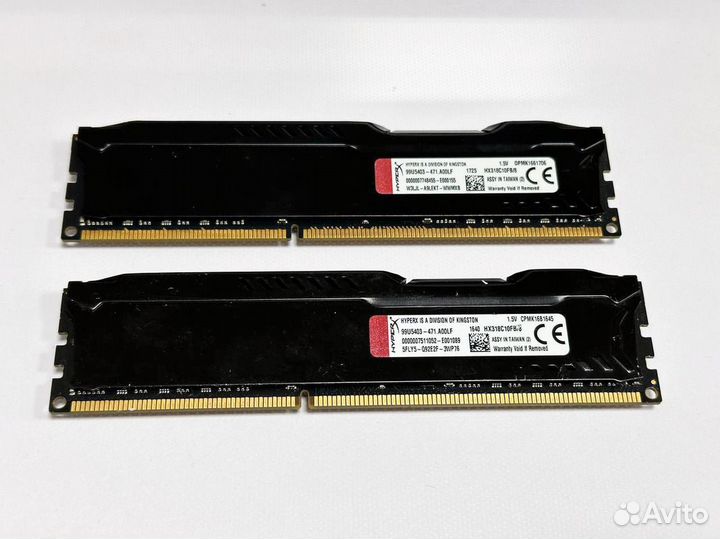 Память 16Gb DDR3 1866 мгц Kingston HyperX Fury